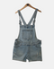 Distressed Denim Overall Shorts